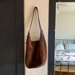 Vintage Coach suede bucket bag